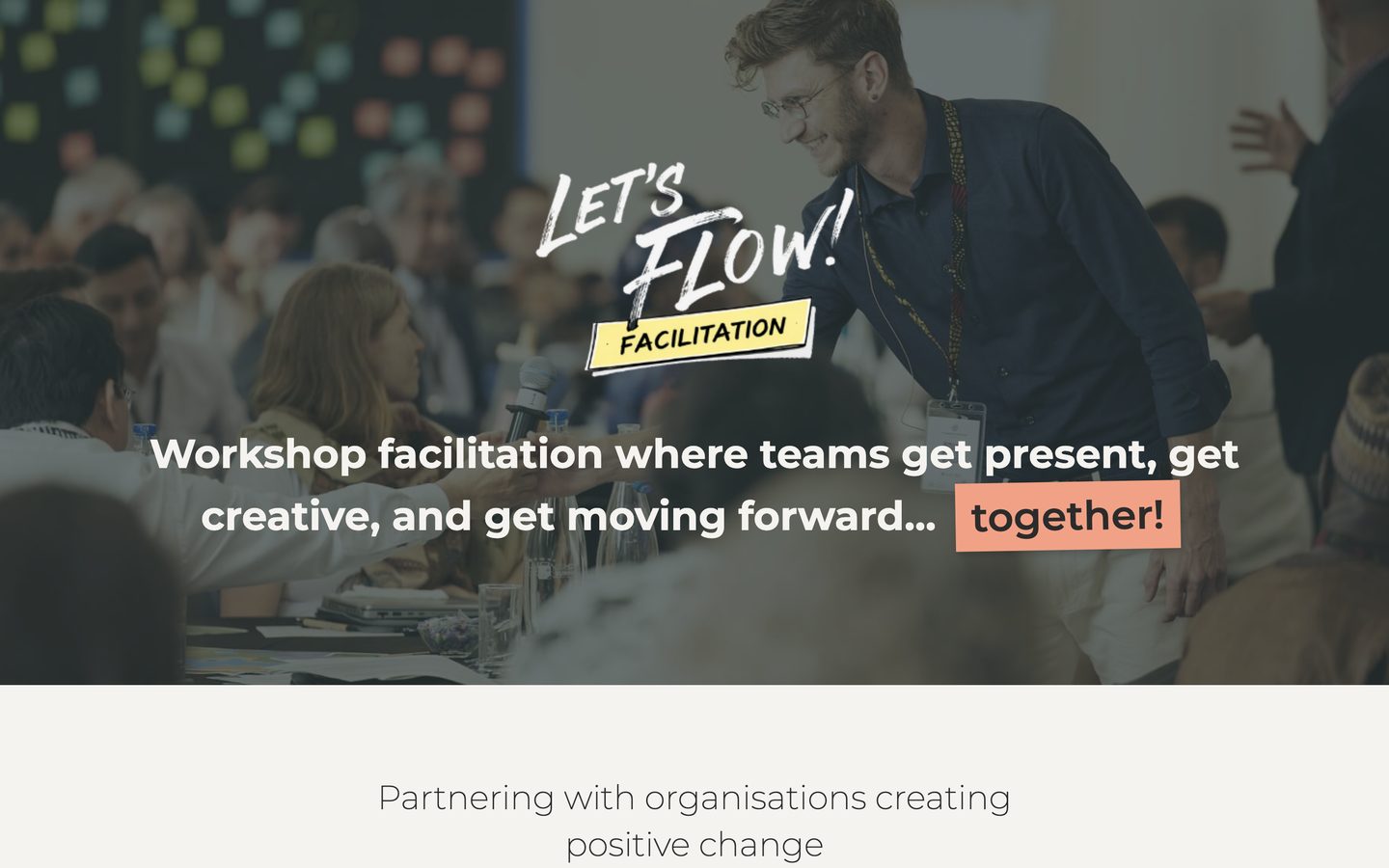 Homepage of the Let's Flow! website