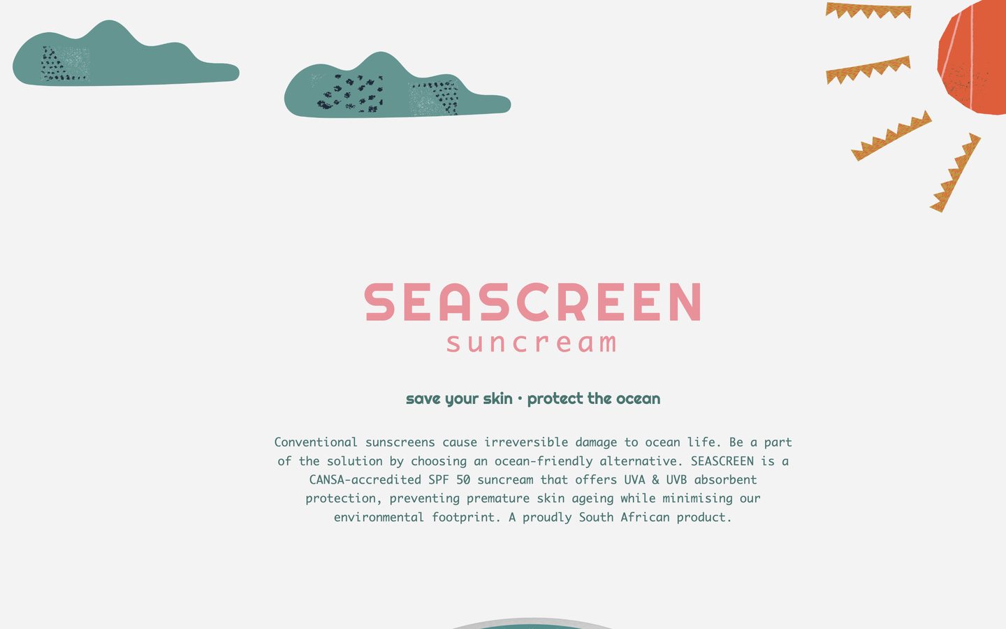 Homepage of the Seascreen website